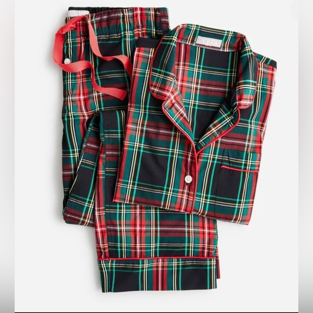 NWT j crew green and red holiday pajamas